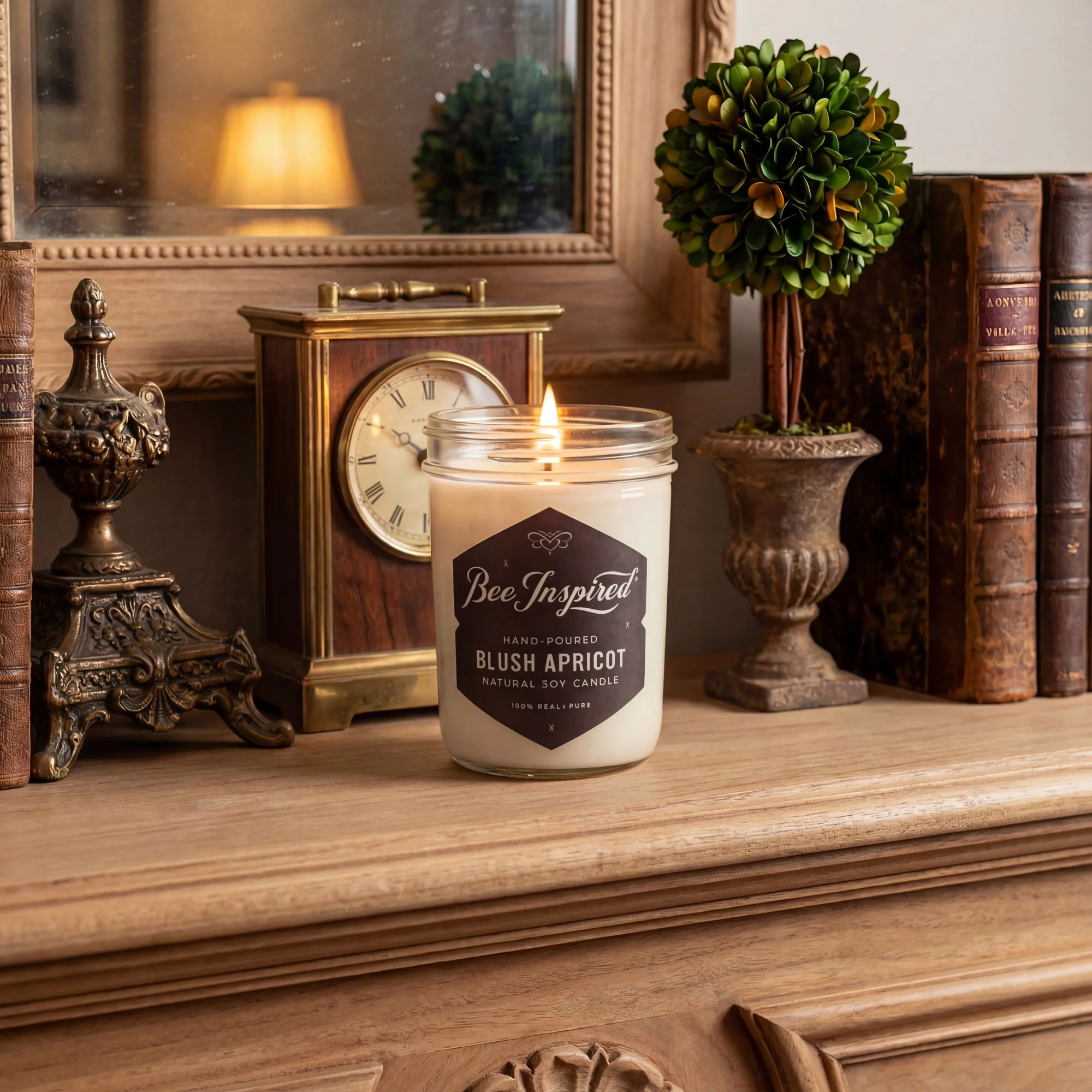 Blush Apricot Soy Candle - Image 3