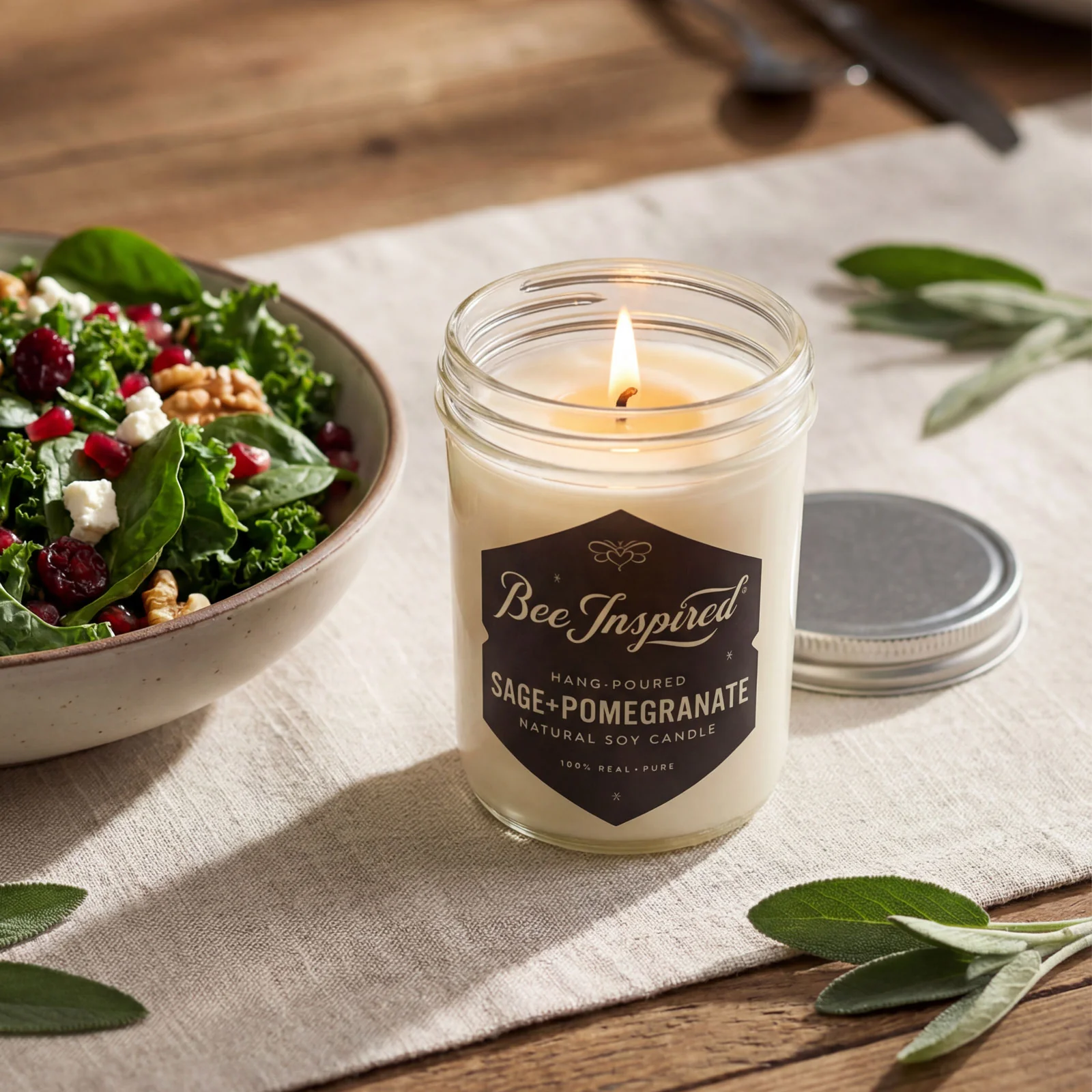 Sage+Pomegranate Soy Candle - Image 5